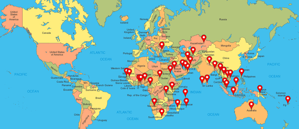INS Valsura International Alumni Portal - India Map