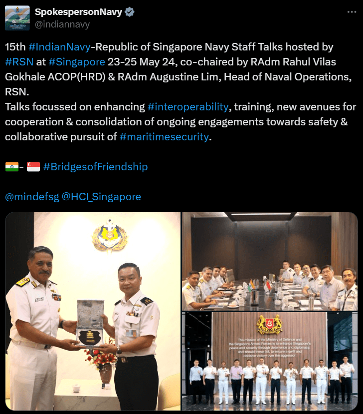 15th IndianNavy-Republic of Singapore Navy Staff Talks Image
